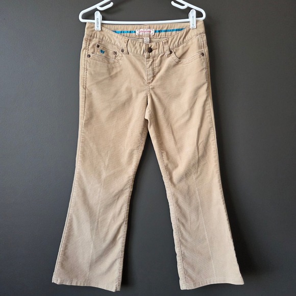 Aeropostale Pants - Vintage Y2k Aeropostale Womens Low Rise Khaki‎ Corduroy Flare Pants Sz 5/6 2000s